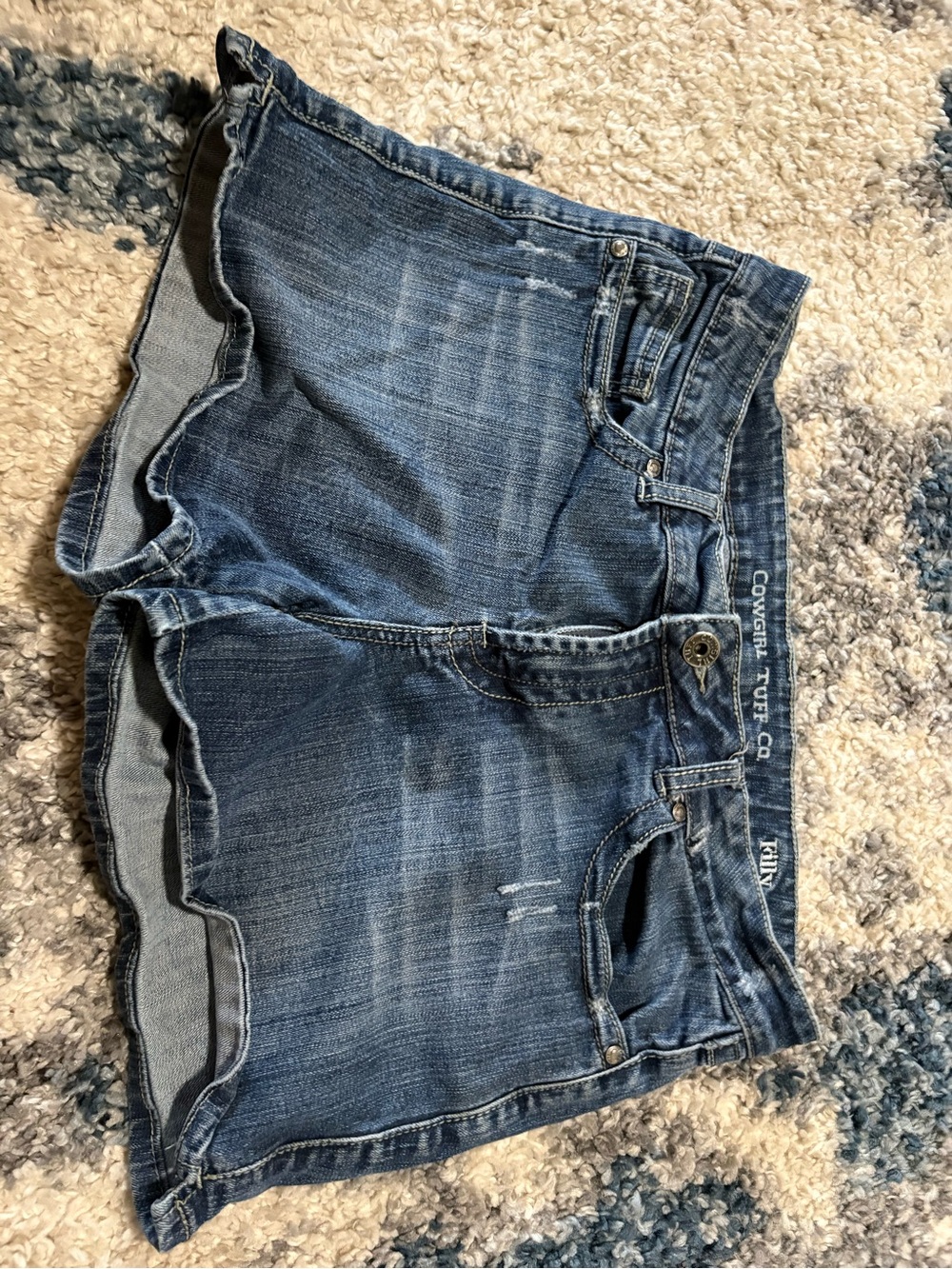 Cowgirl Tuff Co. Blue Denim Cutoff Shorts